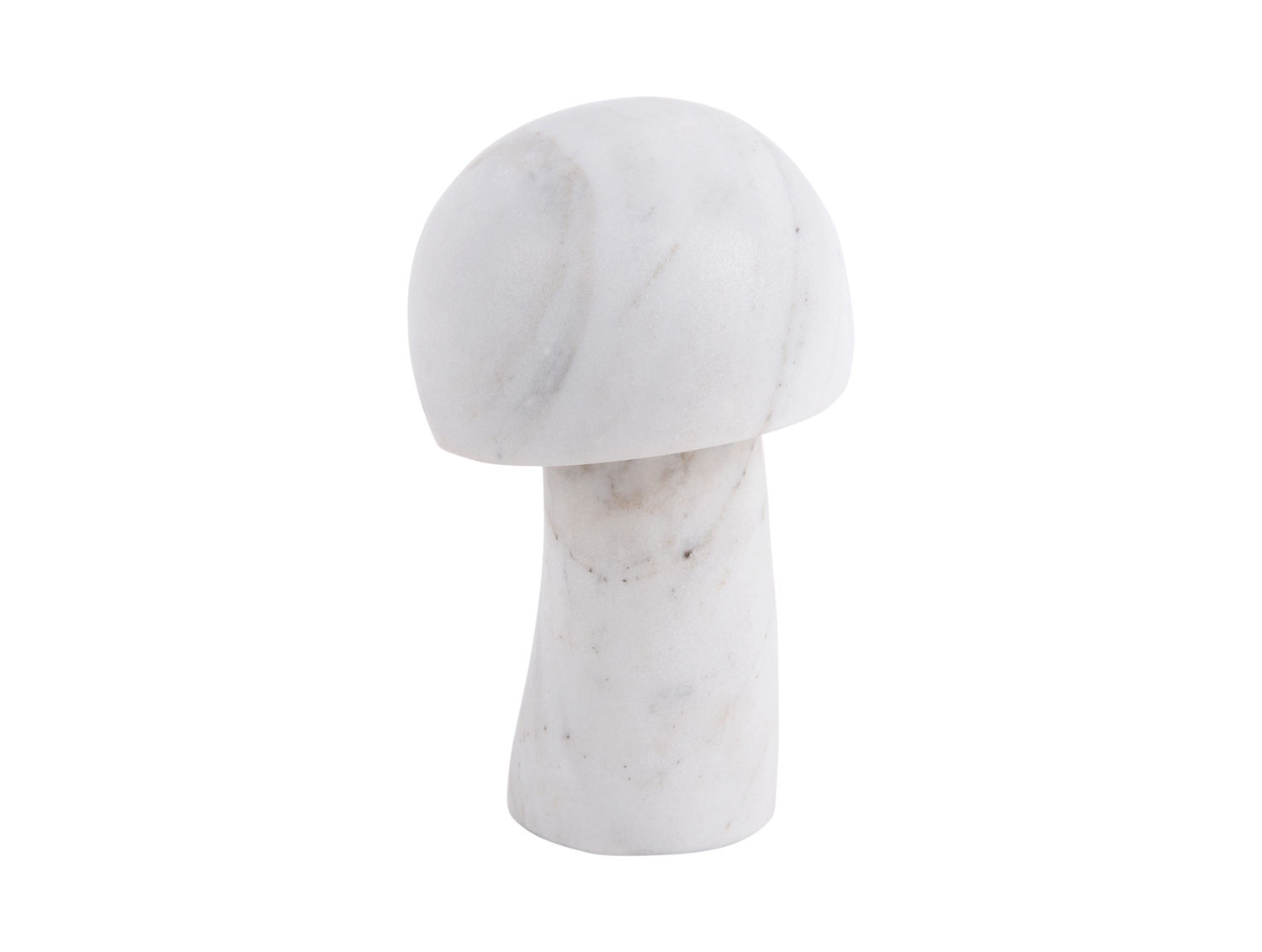Beeld Kuronte Marmer Wit H14 cm, marmerlook paddenstoelbeeld met zachte wit-beige tinten