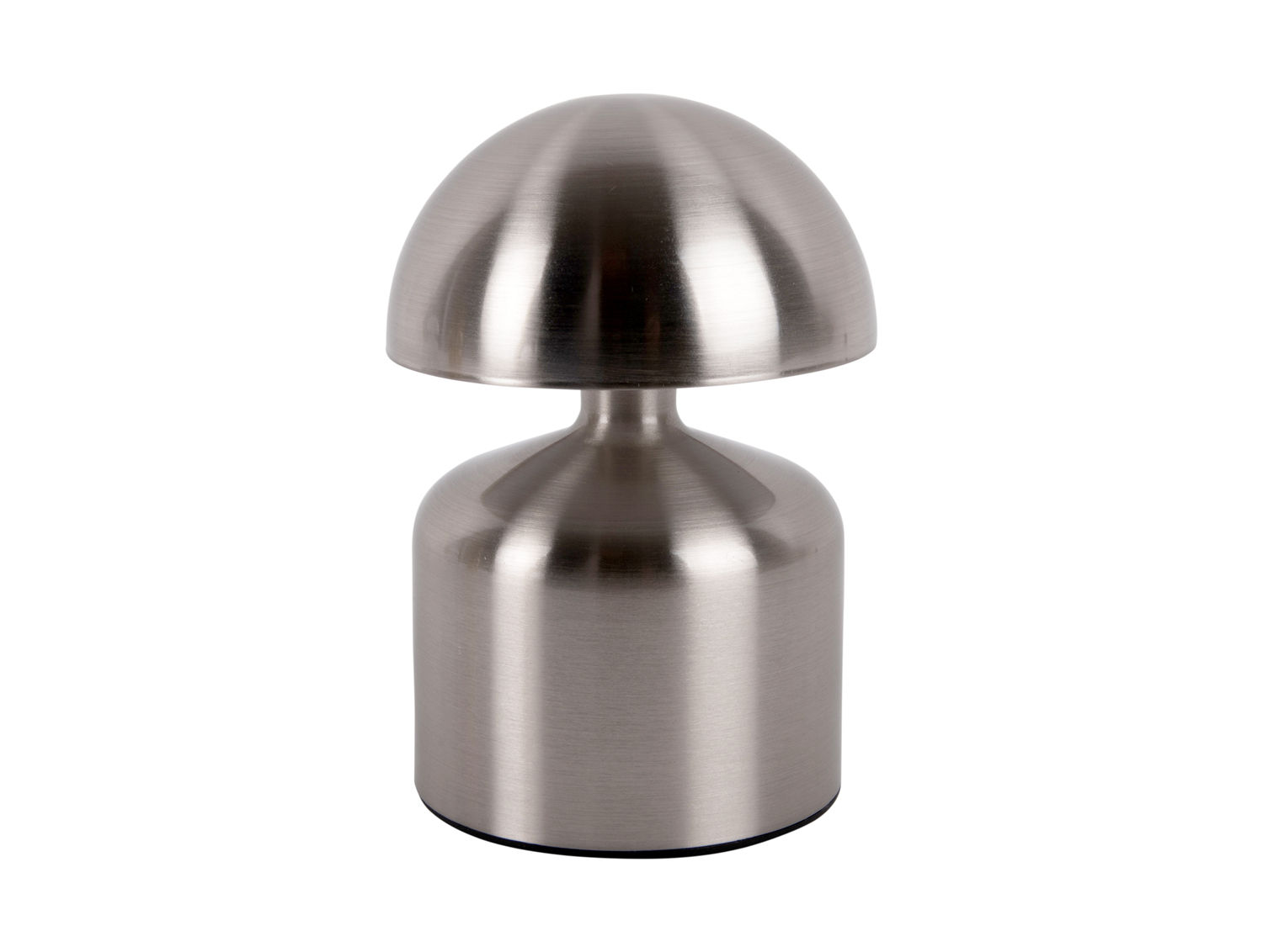 Tafellamp Gaulora nikkel, compacte moderne lamp met bolvormige kap en subtiele glans