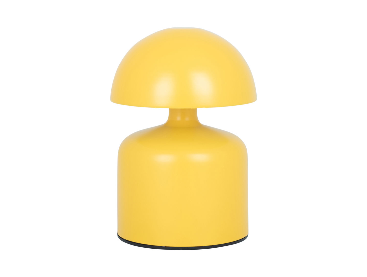 Tafellamp Flido helder geel, compact en modern met afgeronde kap en LED-verlichting