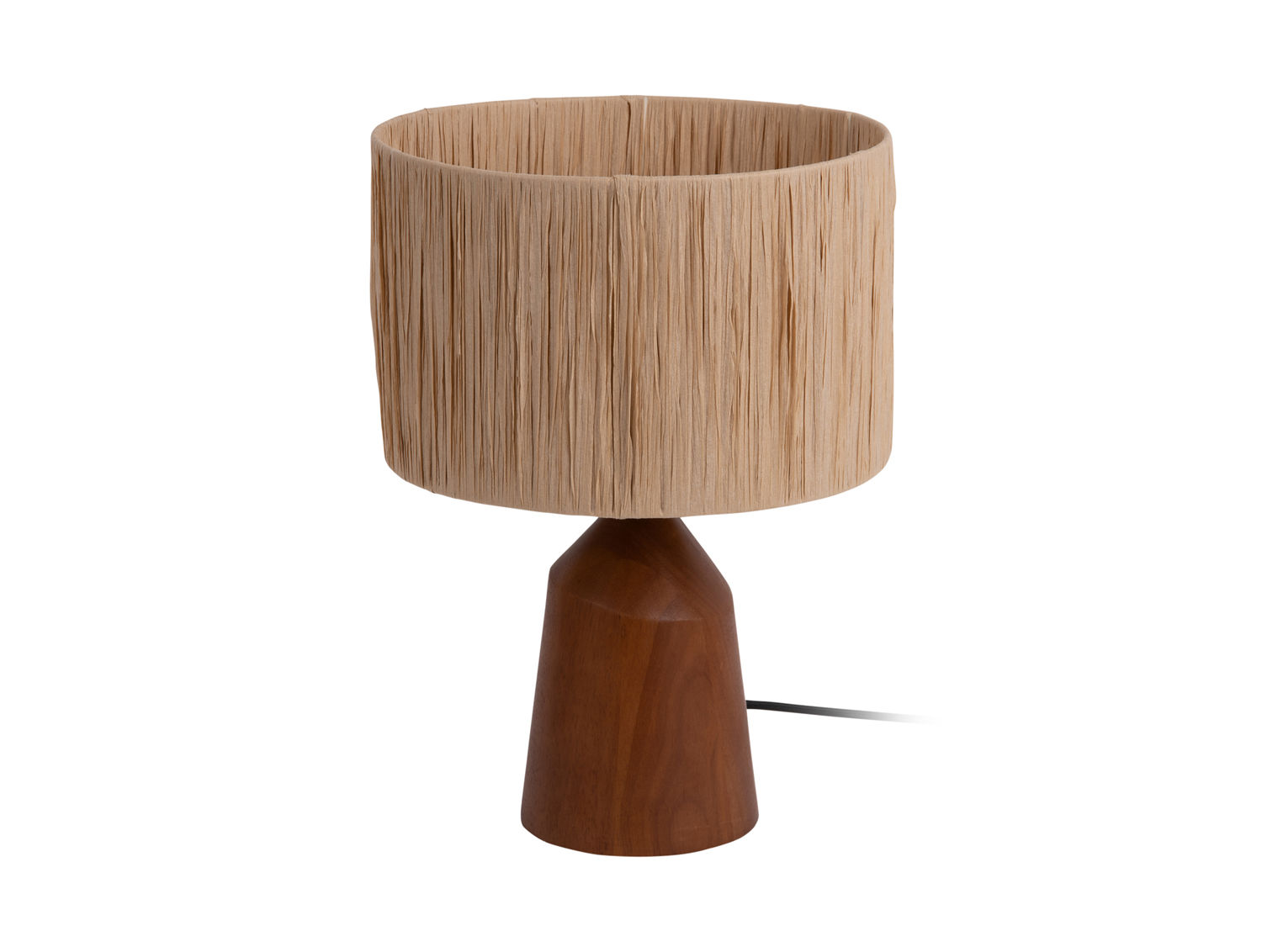 Tafellamp Geermang Naturel Ø25 cm met papieren kap en houten voet voor een warme, rustige uitstraling