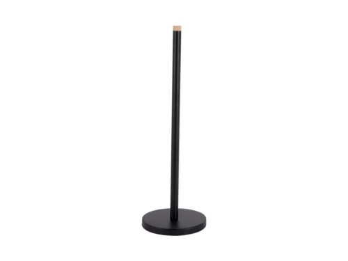 Woonaccessoire Kiensal Bamboe Zwart toiletrolhouder met matzwarte afwerking en bamboe accent, modern en stijlvol