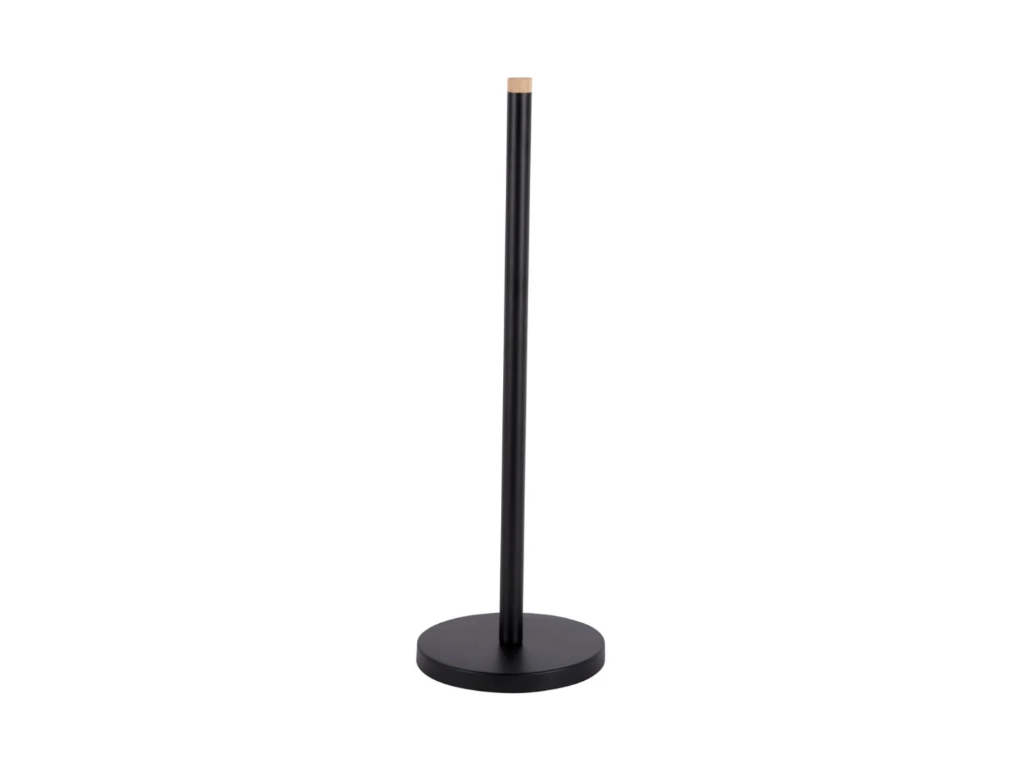 Woonaccessoire Kiensal Bamboe Zwart toiletrolhouder met matzwarte afwerking en bamboe accent, modern en stijlvol