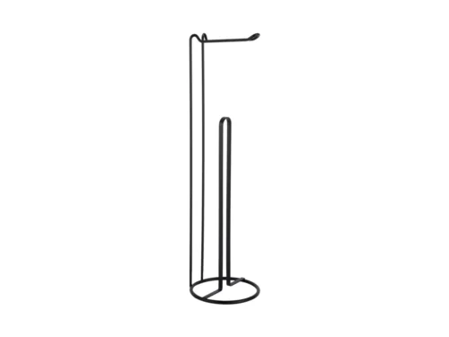 Woonaccessoire Hesal Metaal Zwart toiletrolhouder met slank industrieel design en zwarte metalen afwerking