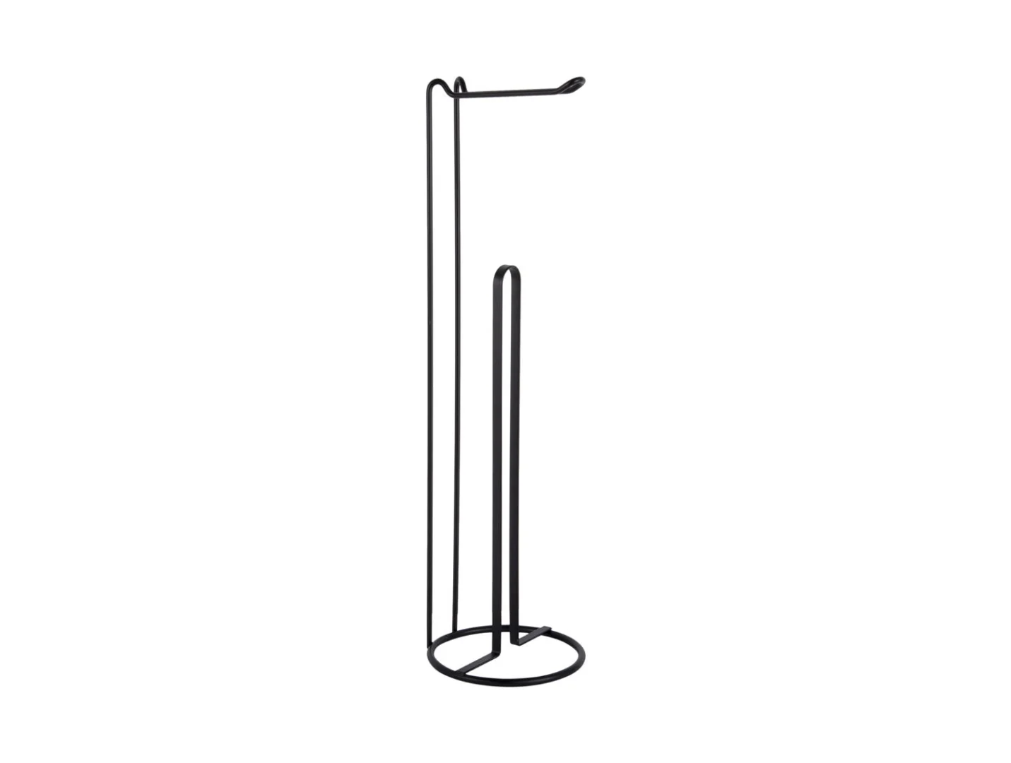 Woonaccessoire Hesal Metaal Zwart toiletrolhouder met slank industrieel design en zwarte metalen afwerking