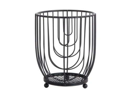Zwarte metalen Wired houder van Present Time voor spatels en keukengerei met stoere, compacte vorm