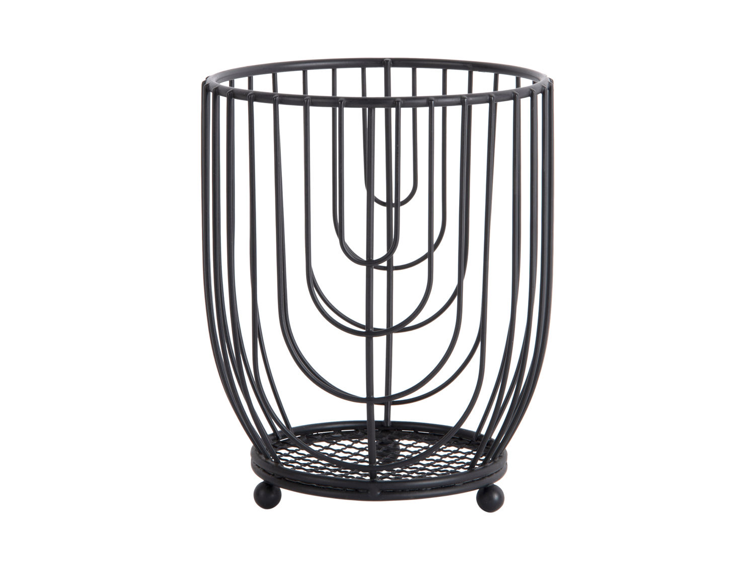 Zwarte metalen Wired houder van Present Time voor spatels en keukengerei met stoere, compacte vorm