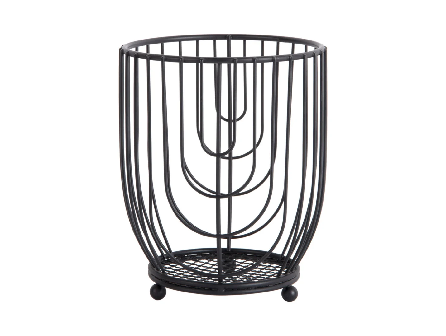 Zwarte metalen Wired houder van Present Time voor spatels en keukengerei met stoere, compacte vorm