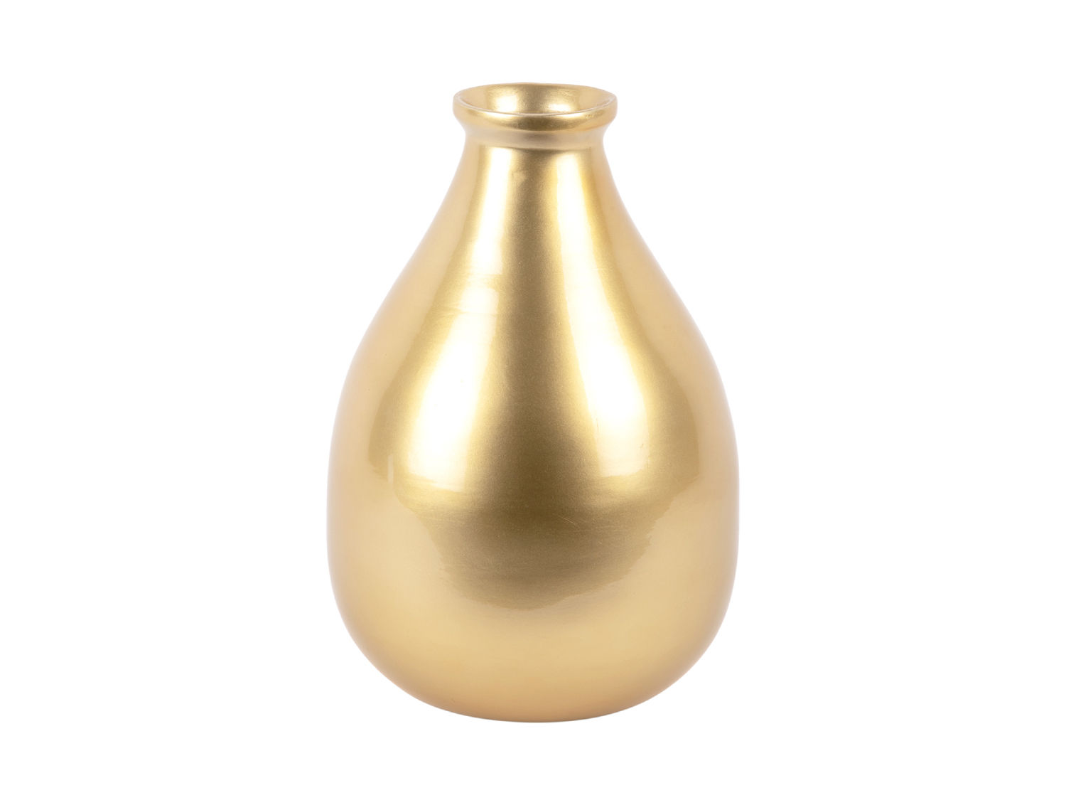 Vaas Jaadund Bamboe Goud Ø20 cm, glanzend goud, bolvormig design voor decoratieve takken