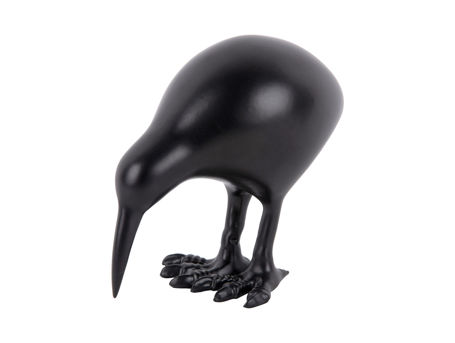 Beeld Jinu zwart metaal, compact vogelvormig woonaccessoire met stoere matte afwerking