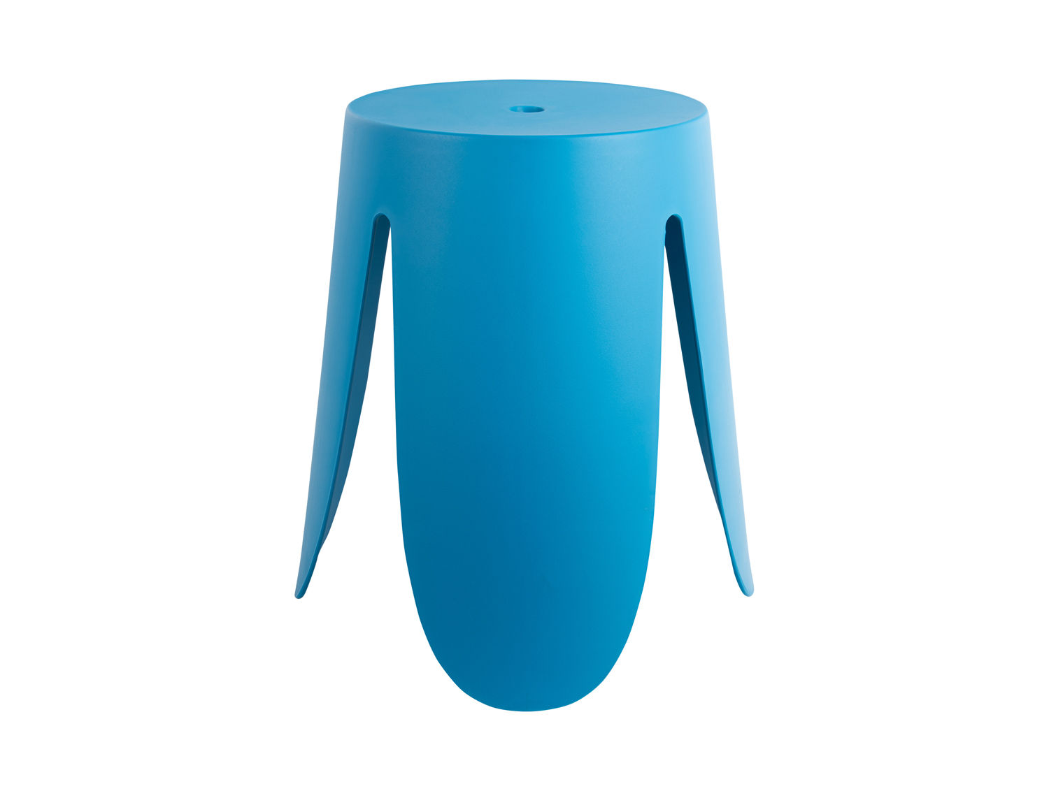 Kruk Fuke Helder Blauw van polypropyleen met modern design en speelse driepotige vorm