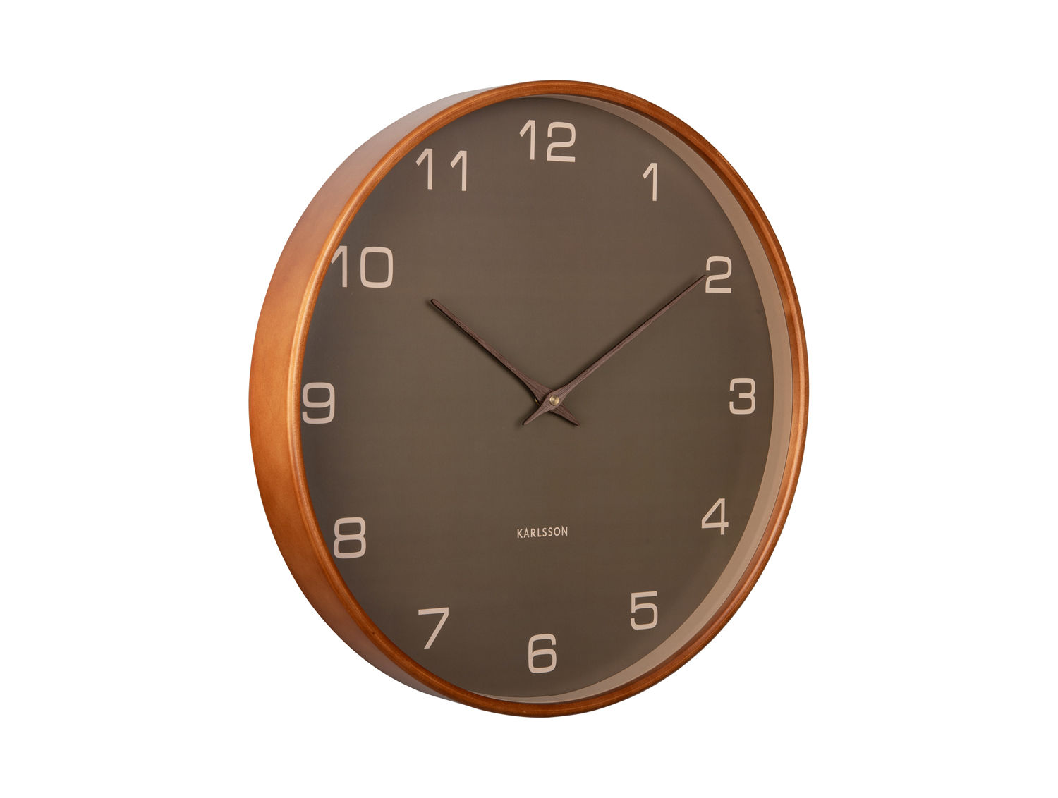 Wandklok Taastone Groen met houten rand, stille wijzerplaat en mid-century look