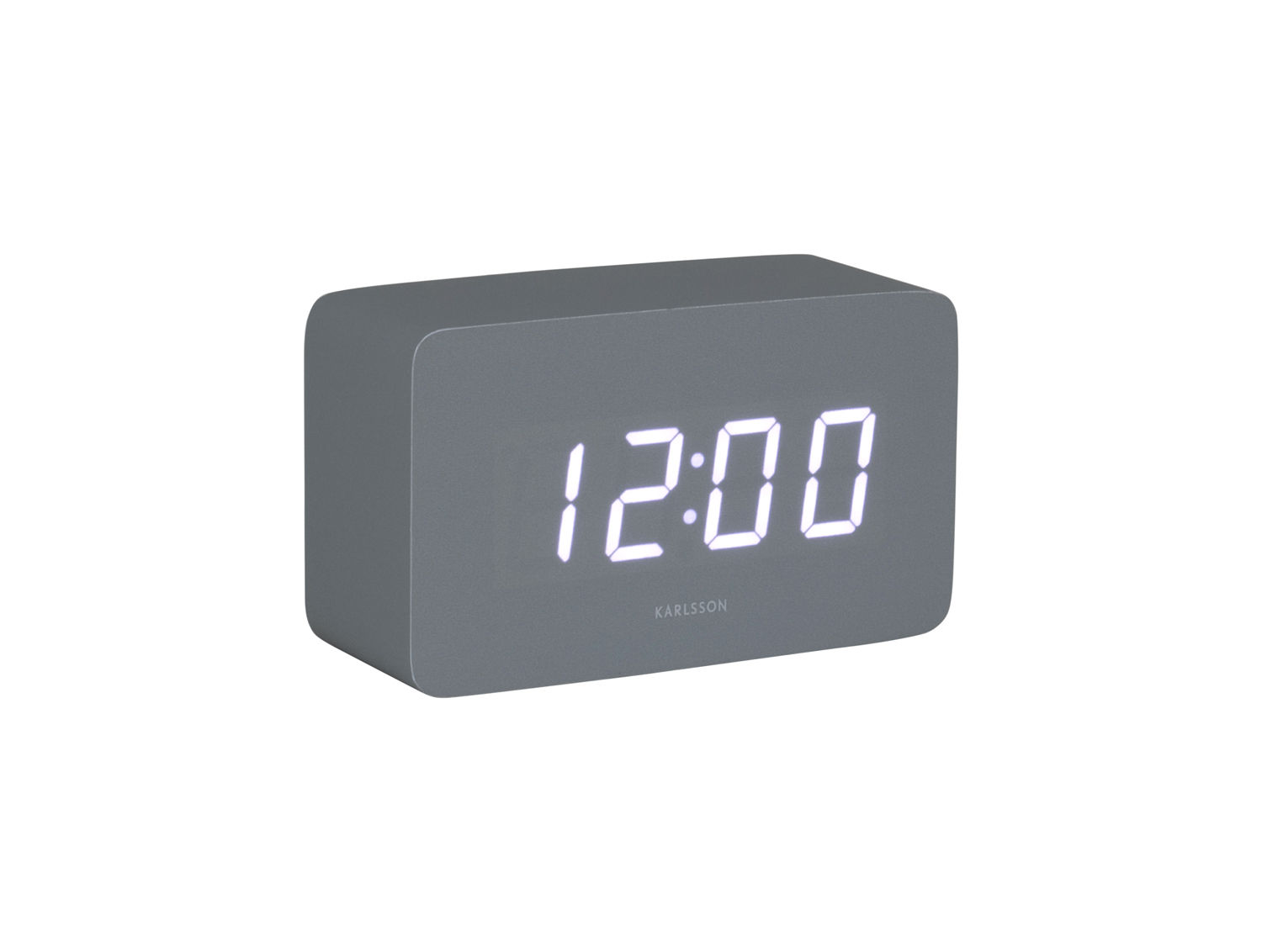 Wekker Kaandoro Grijs met LED-display, compact formaat en strakke moderne uitstraling