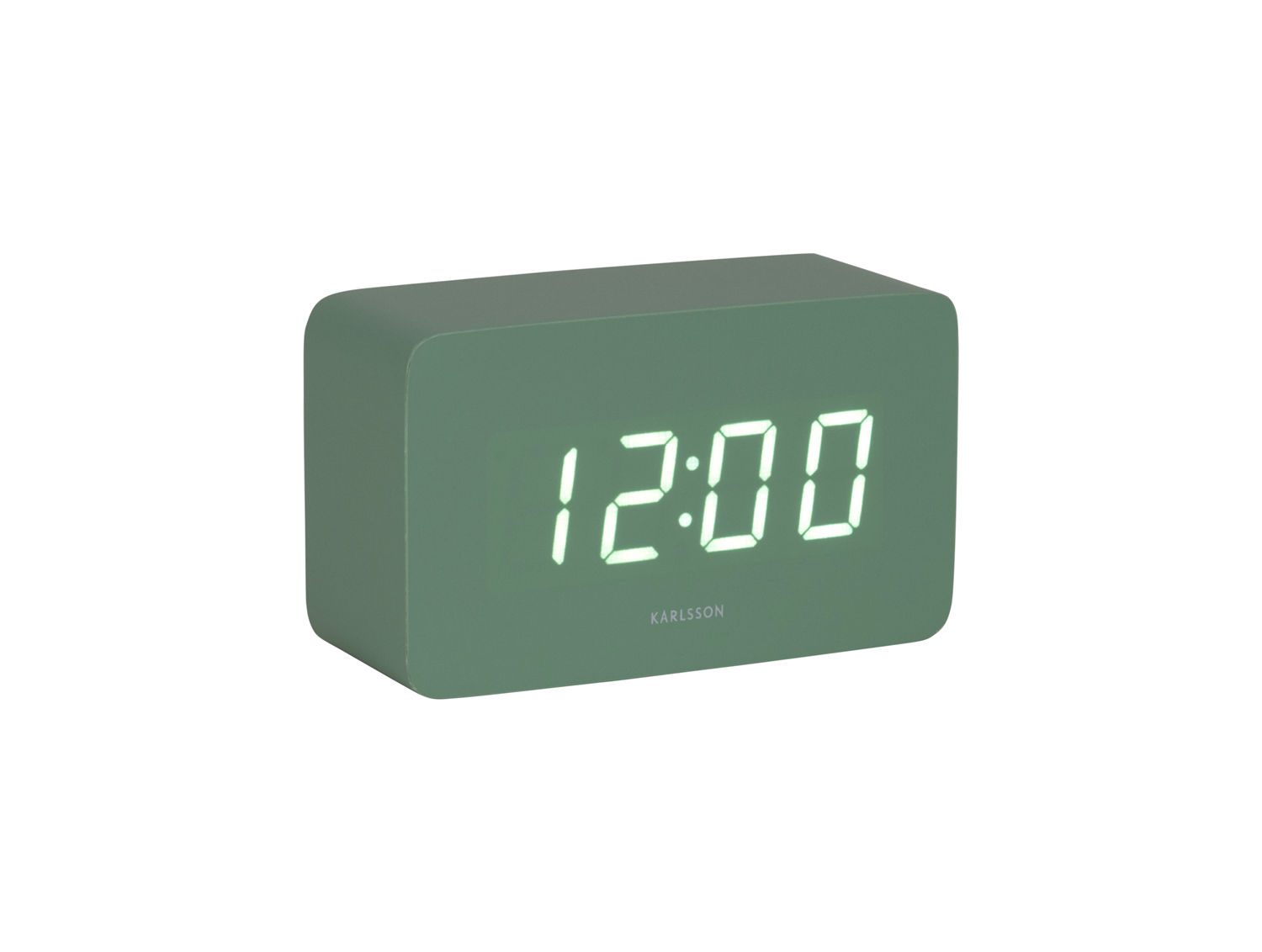Wekker Tuskik LED-wekker in groen, compact design met tijd- en temperatuurweergave