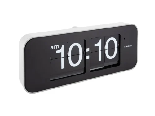 Wandklok Sedia Zwart van Karlsson, zwarte flip clock met retro uur- en minutenklappen in moderne PVC behuizing