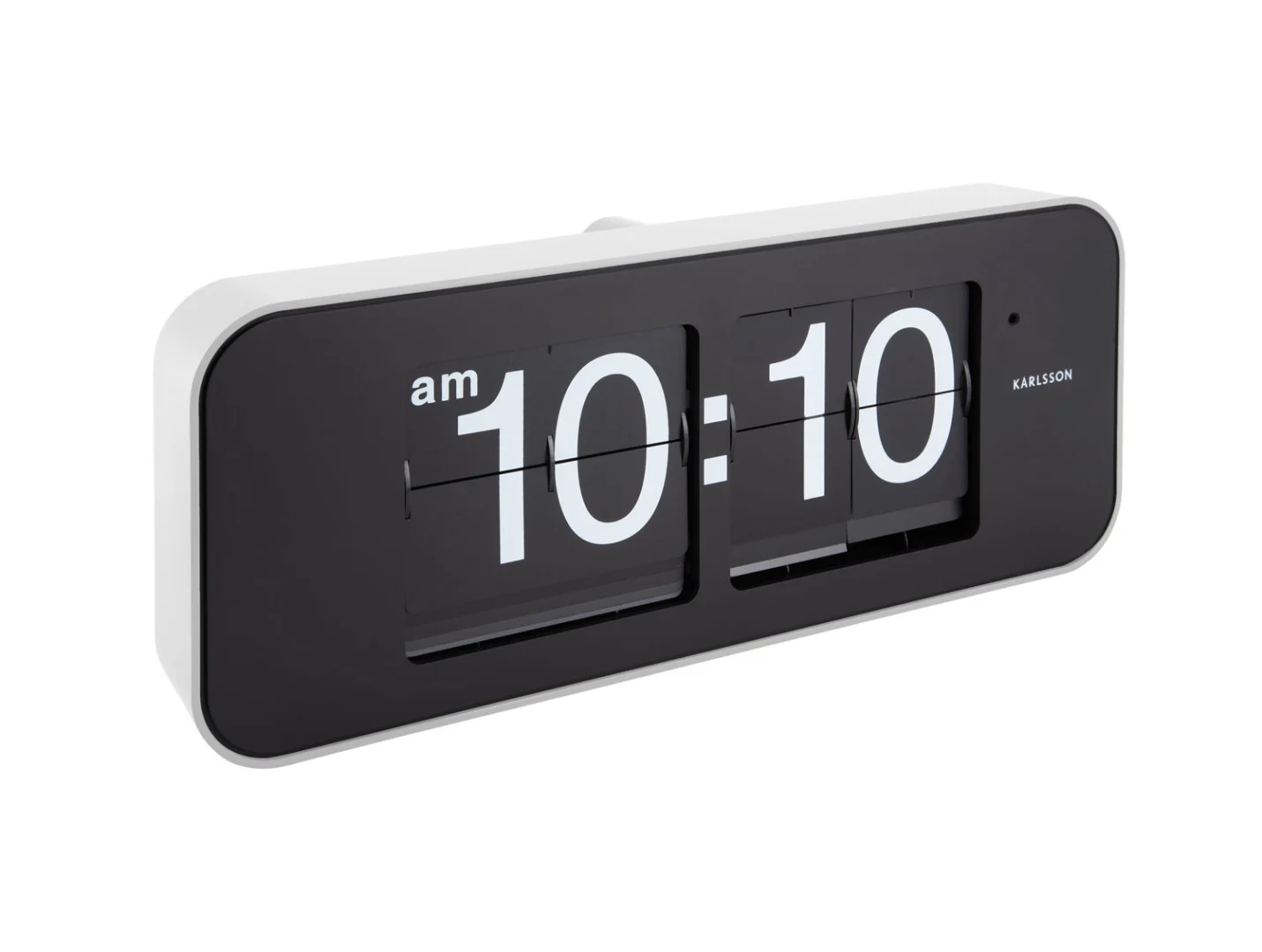 Wandklok Sedia Zwart van Karlsson, zwarte flip clock met retro uur- en minutenklappen in moderne PVC behuizing