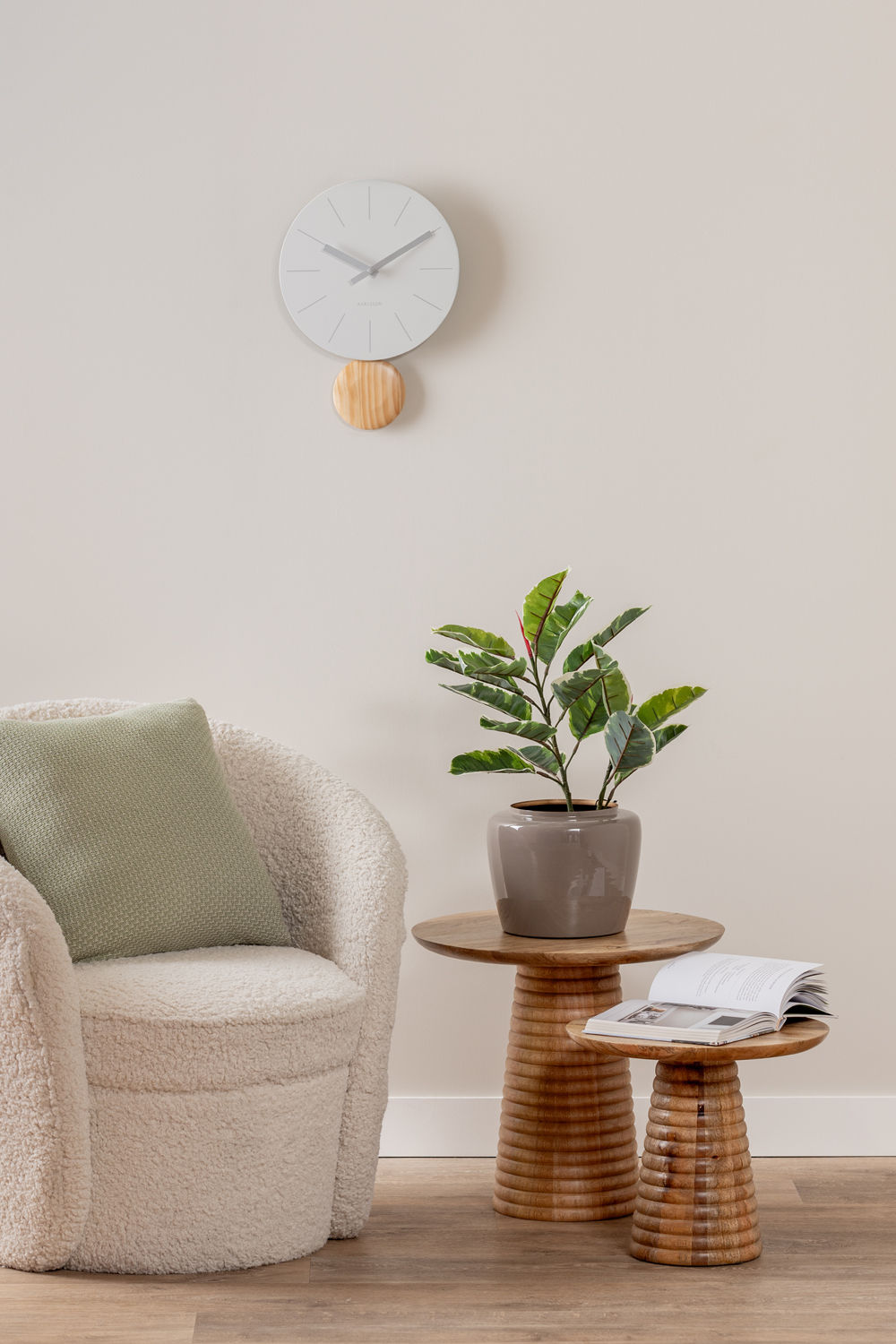 Wandklok Slaulik Wit - Afbeelding 4
