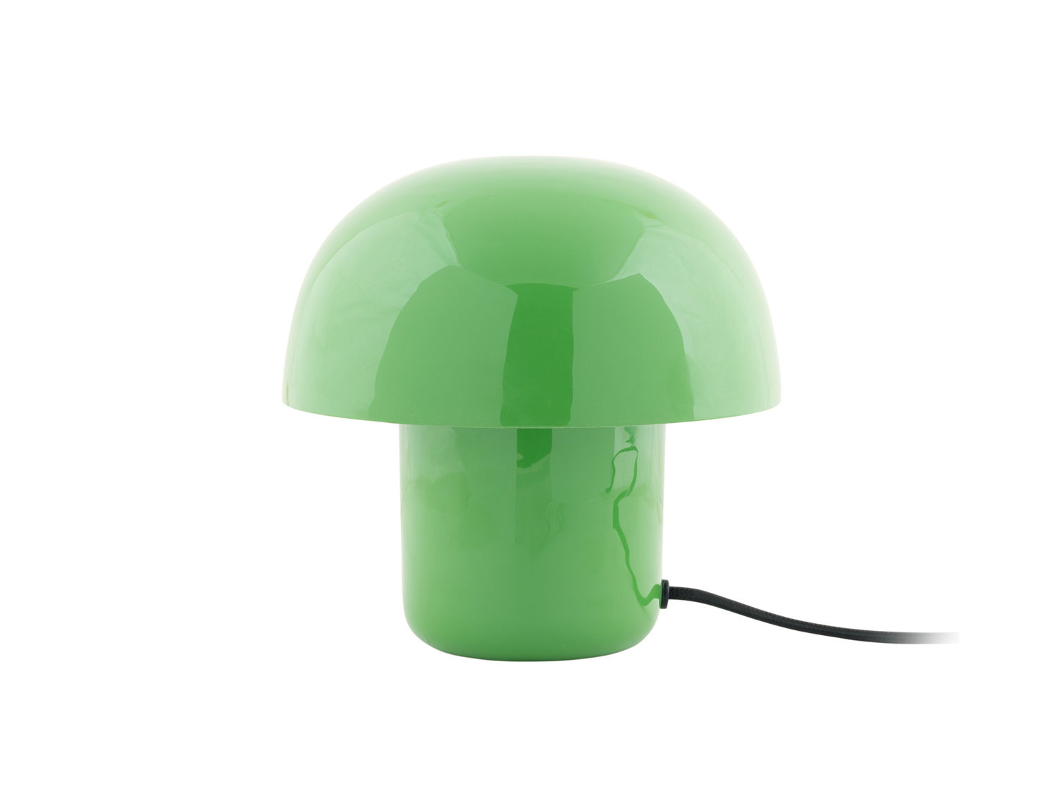 Leitmotiv Tafellamp Lossil in helder groen, compact met glanzende mushroom-vorm en snoer, H20 cm