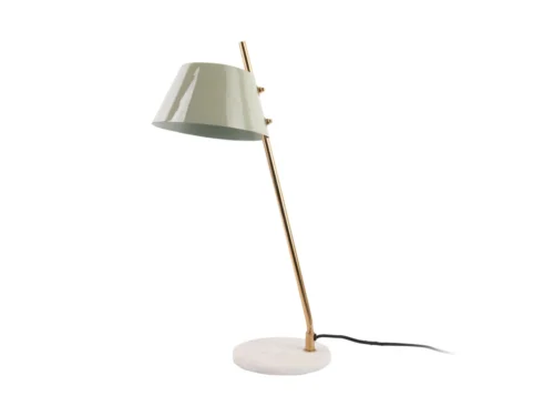 Tafellamp Kandy H53 cm met marmeren voet, metalen goudkleurige standaard en verstelbare kap
