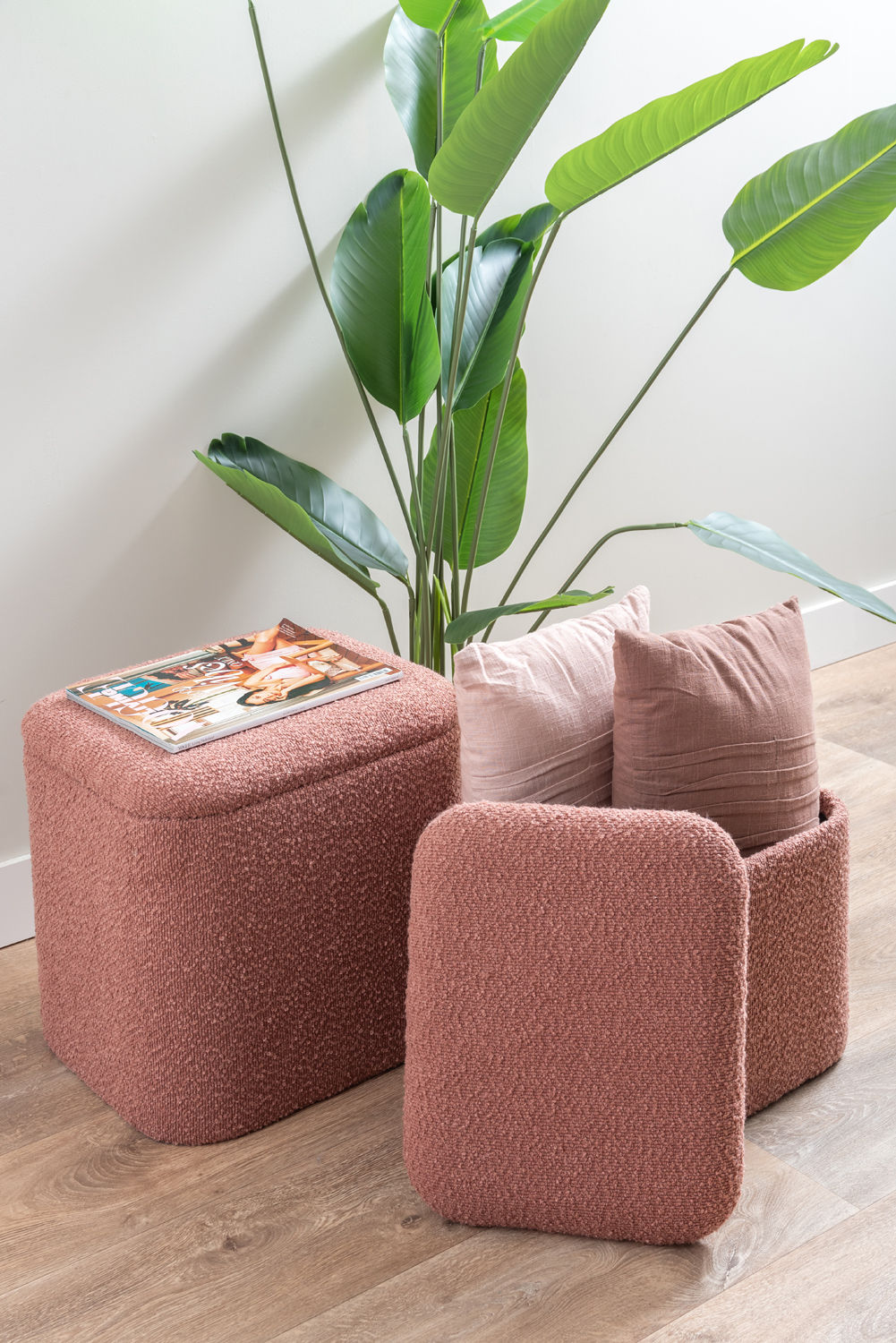 Poef Ciesku Bouclé Roze - Afbeelding 4