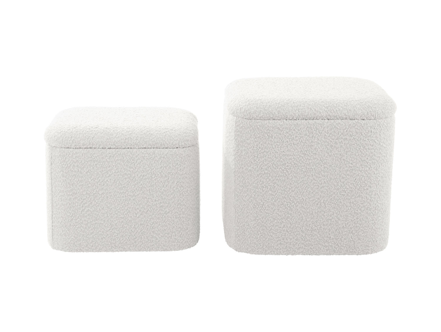 Poef Bamu Bouclé Wit - Afbeelding 2