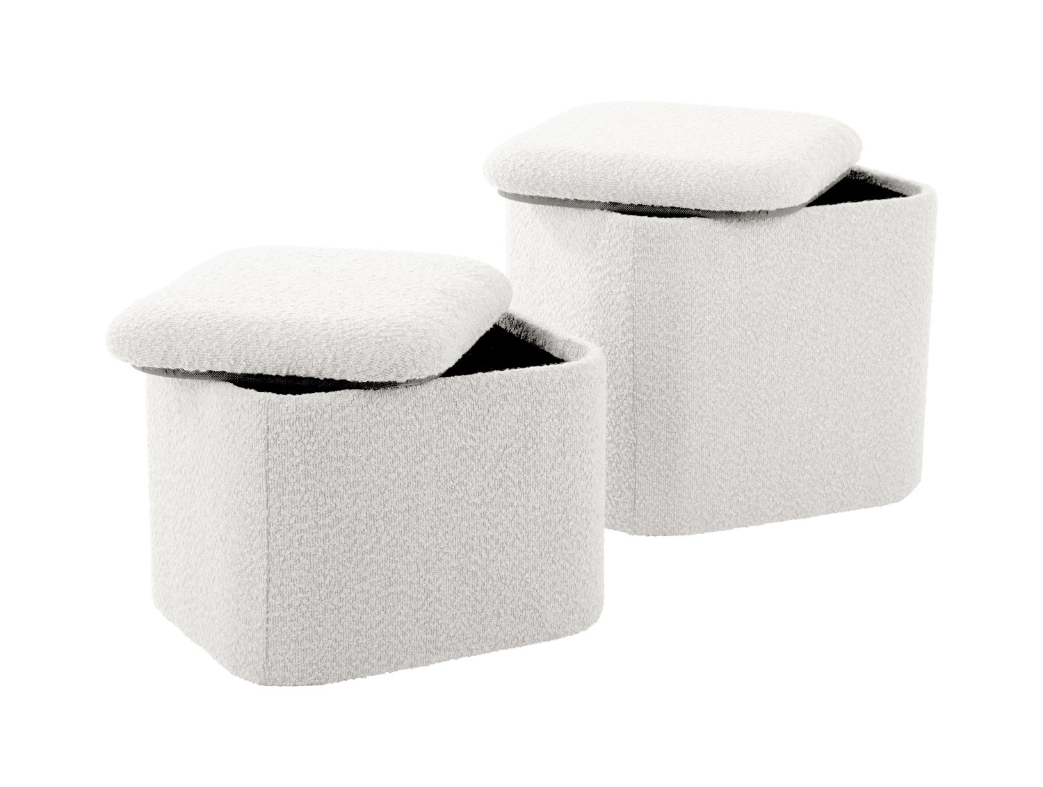 Poef Bamu Bouclé Wit - Afbeelding 3