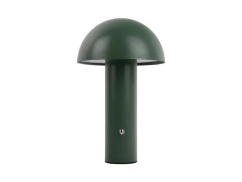 Tafellamp Aachen Groen met bolle kap, matte afwerking en snoerloos design in iron green, H25 cm