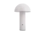 Witte Tafellamp Slorras van Leitmotiv met bolle kap, matte afwerking en snoerloos ontwerp, H25 cm