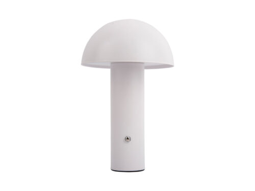 Witte Tafellamp Slorras van Leitmotiv met bolle kap, matte afwerking en snoerloos ontwerp, H25 cm