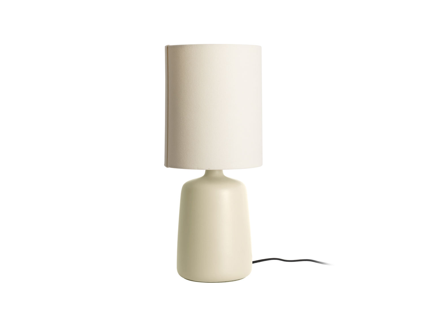 Tafellamp Prultir Wit H47 cm met canvas kap en keramische voet in rustige offwhite tinten