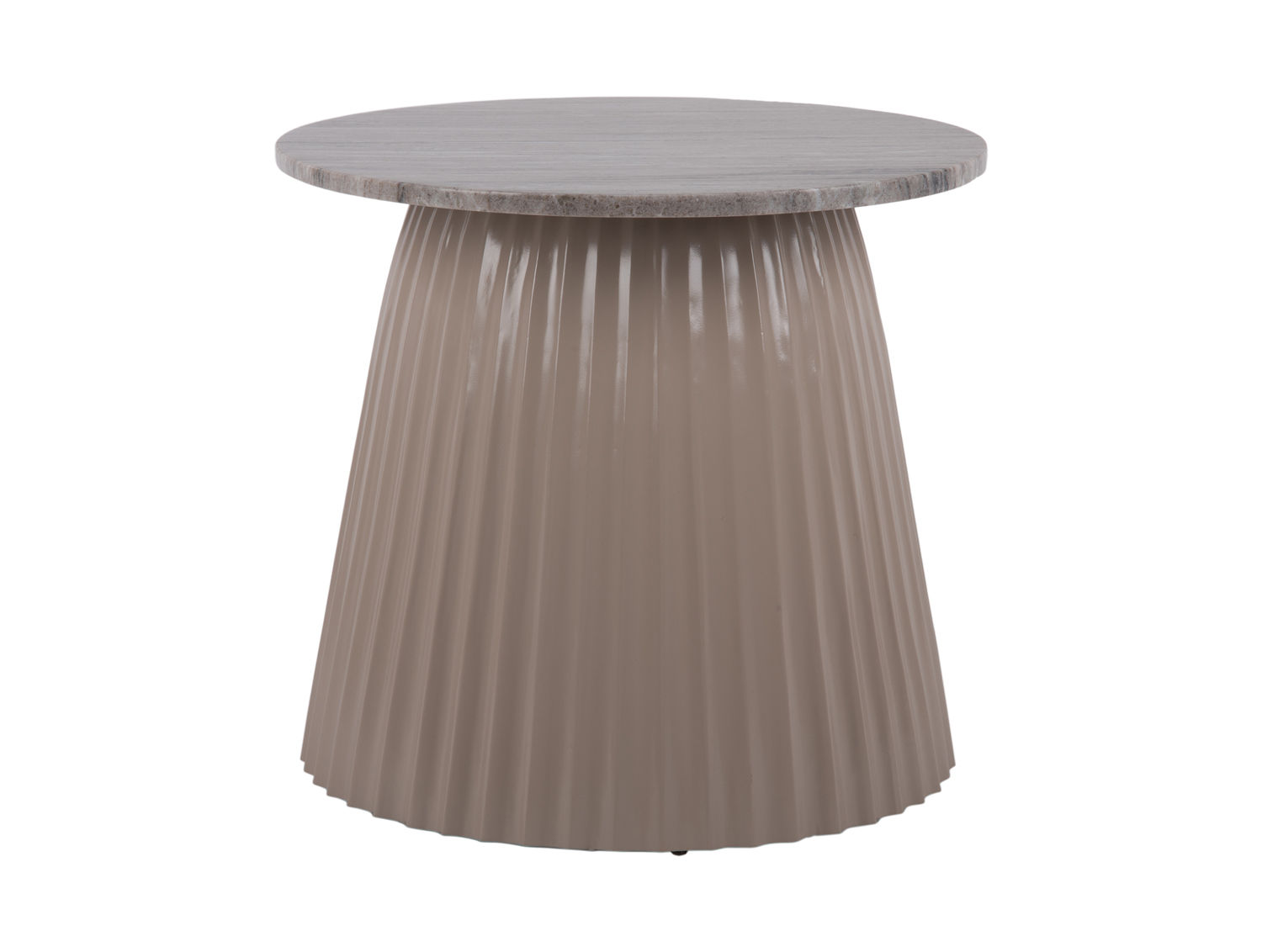 Salontafel Kistesta Marmer 45 cm met marmeren blad en bruin metalen onderstel
