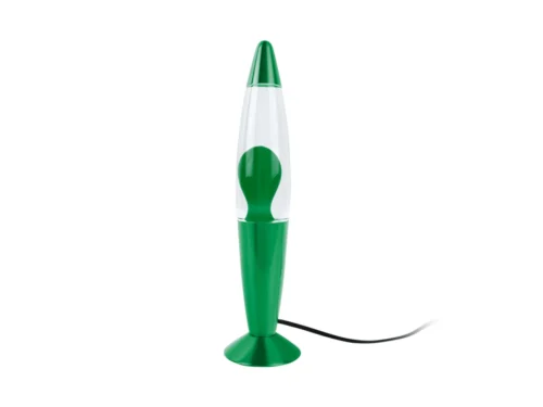 Tafellamp Vellond Groen Ø9 cm met lava-lamp effect en zwarte snoer, speels glas-kunststof ontwerp