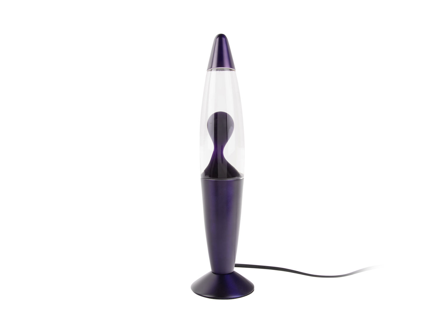 Tafellamp Godero Paars Ø9 cm met glazen kap, slank design en snoer op witte achtergrond