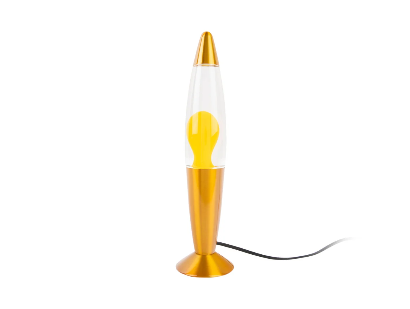 Tafellamp Parmura Geel Ø9 cm met glazen kap, goudkleurige voet en opvallend modern design