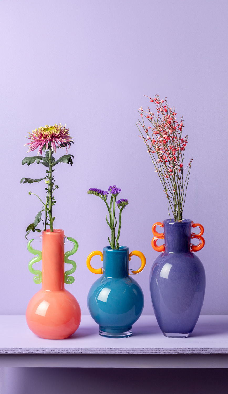 Vaas Loonnello Glas Helder Blauw Ø15 cm - Afbeelding 5