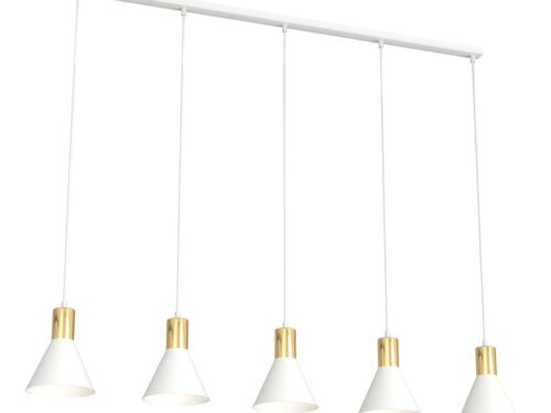 Hanglamp Berol Wit Ø16 cm met 5 verstelbare lichtpunten in minimalistisch wit en goud