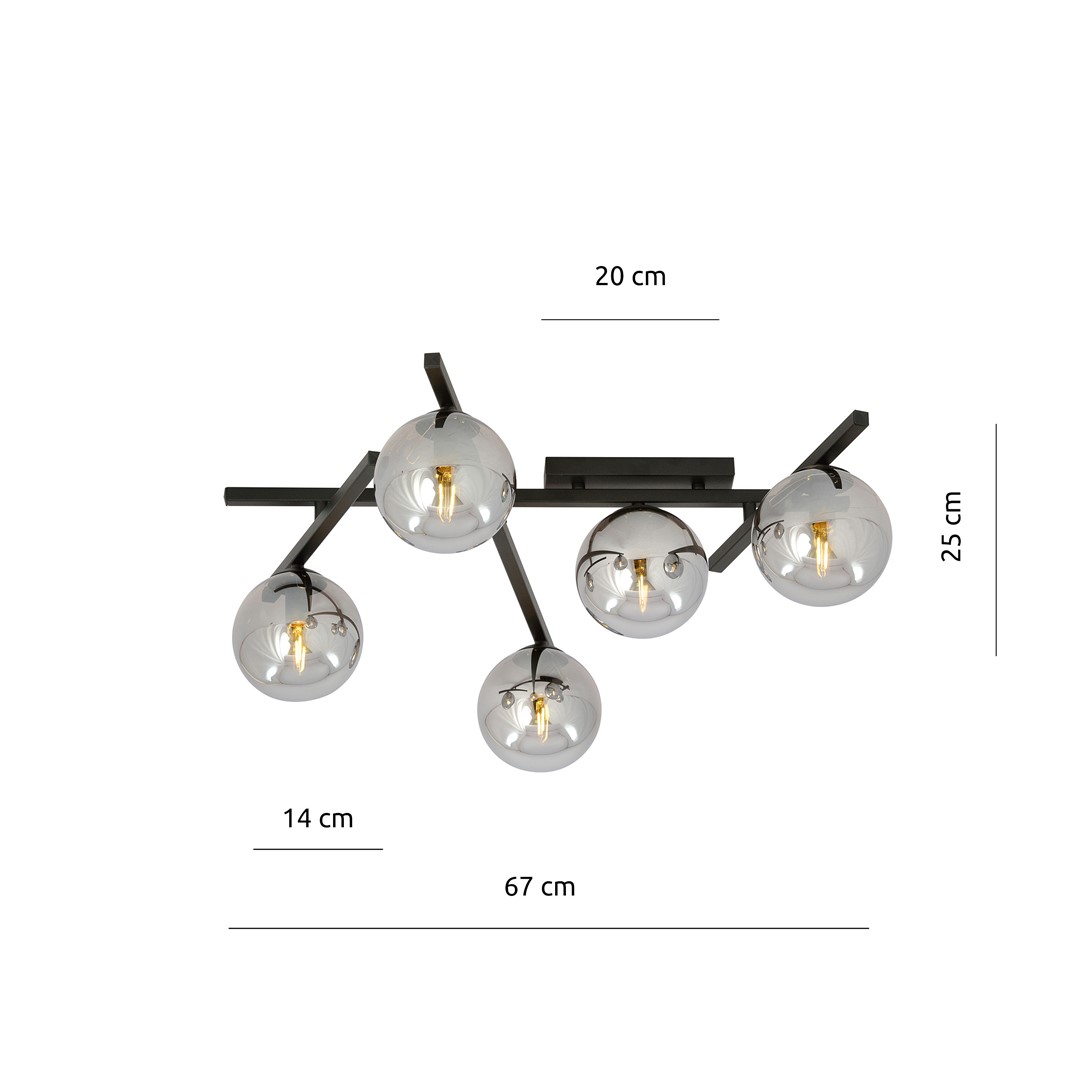Plafondlamp Peilly Zwart Ø15 cm - Afbeelding 2