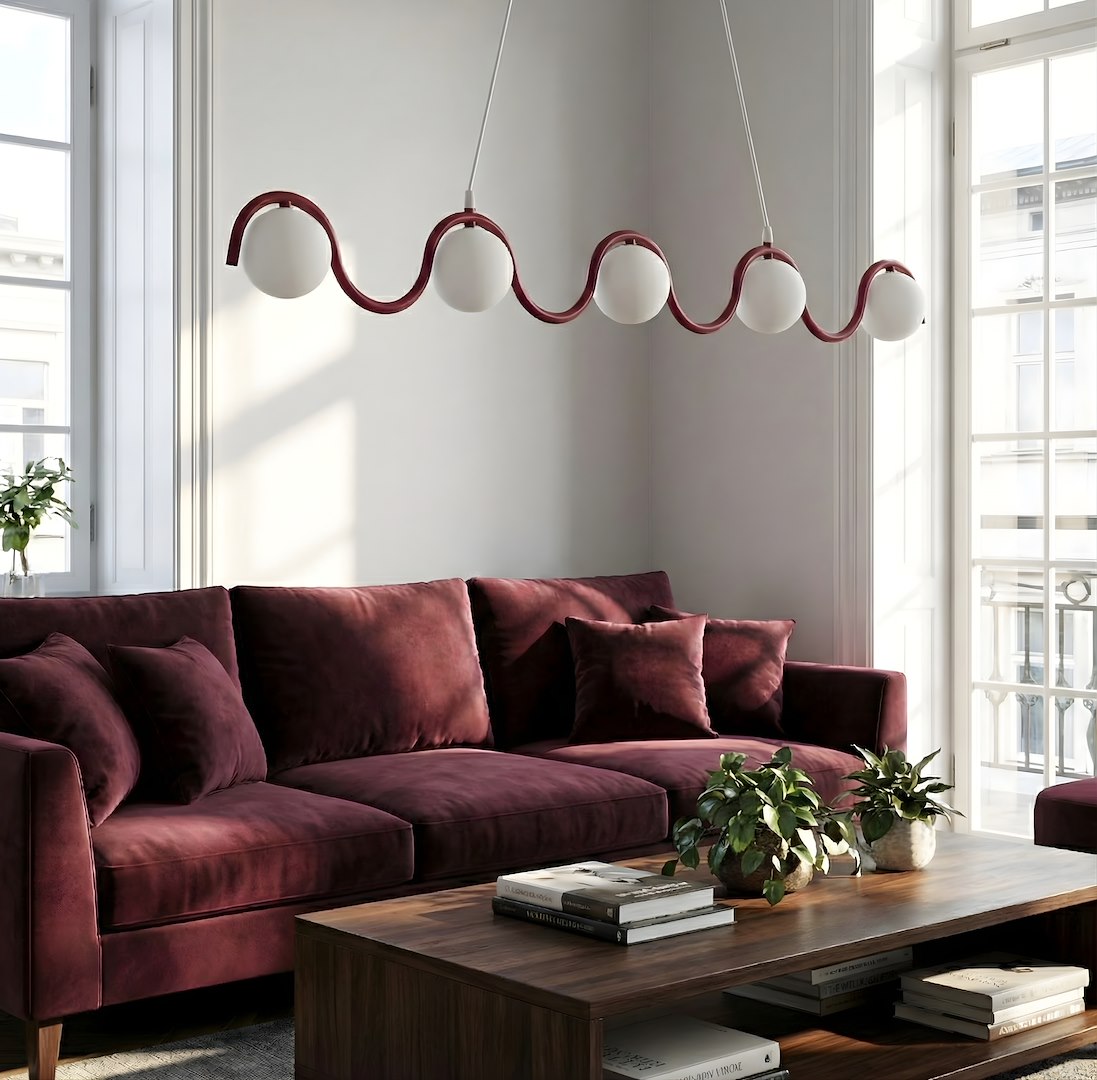 Hanglamp Slason Bordeaux Ø10 cm - Afbeelding 3