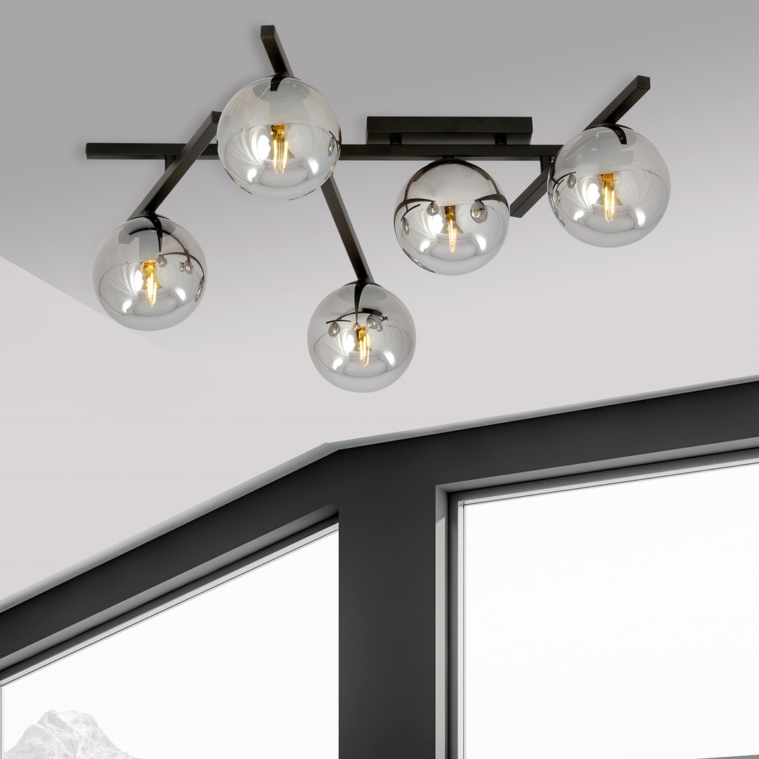Plafondlamp Peilly Zwart Ø15 cm - Afbeelding 3