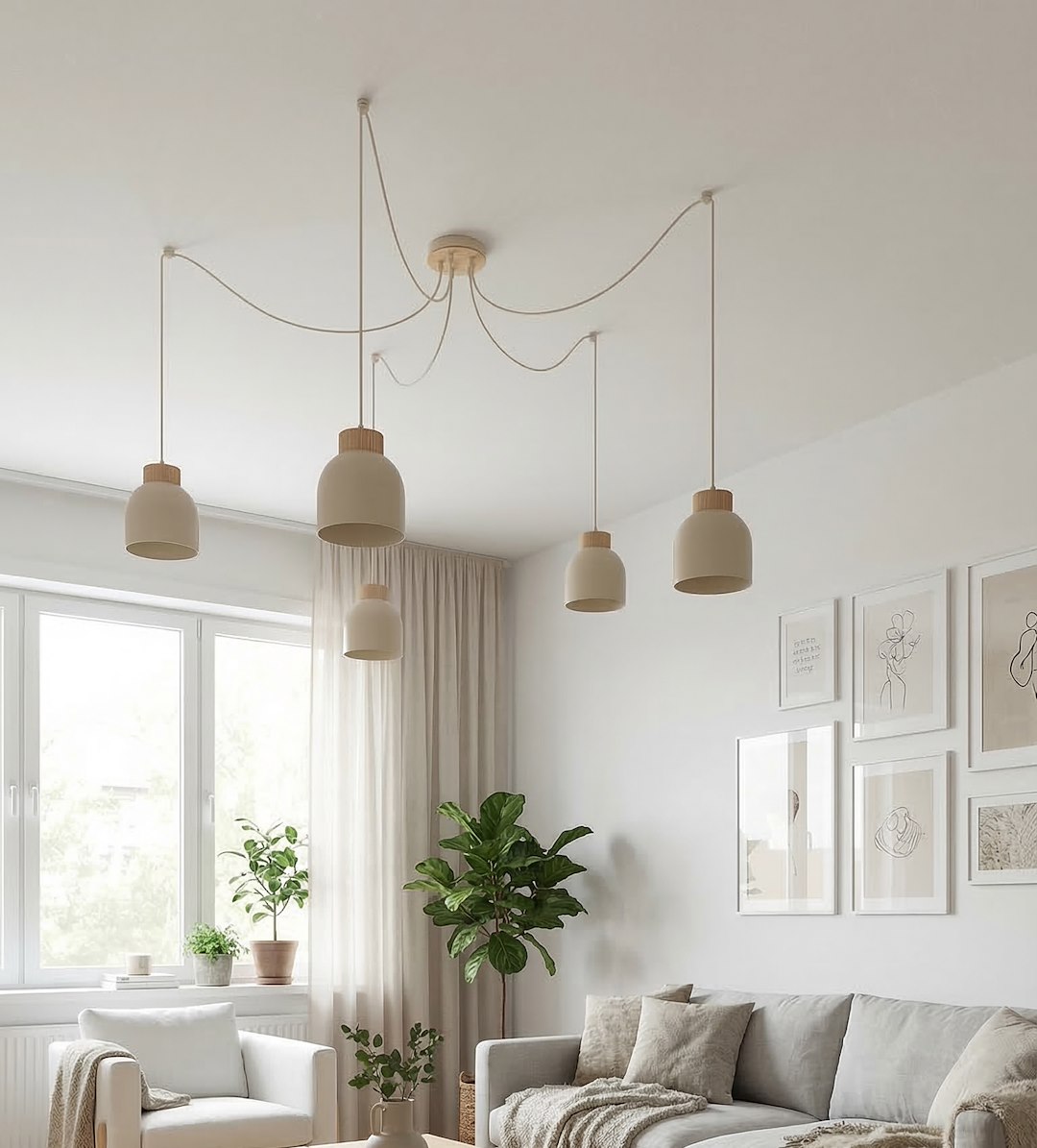 Hanglamp Klutes Beige - Afbeelding 3