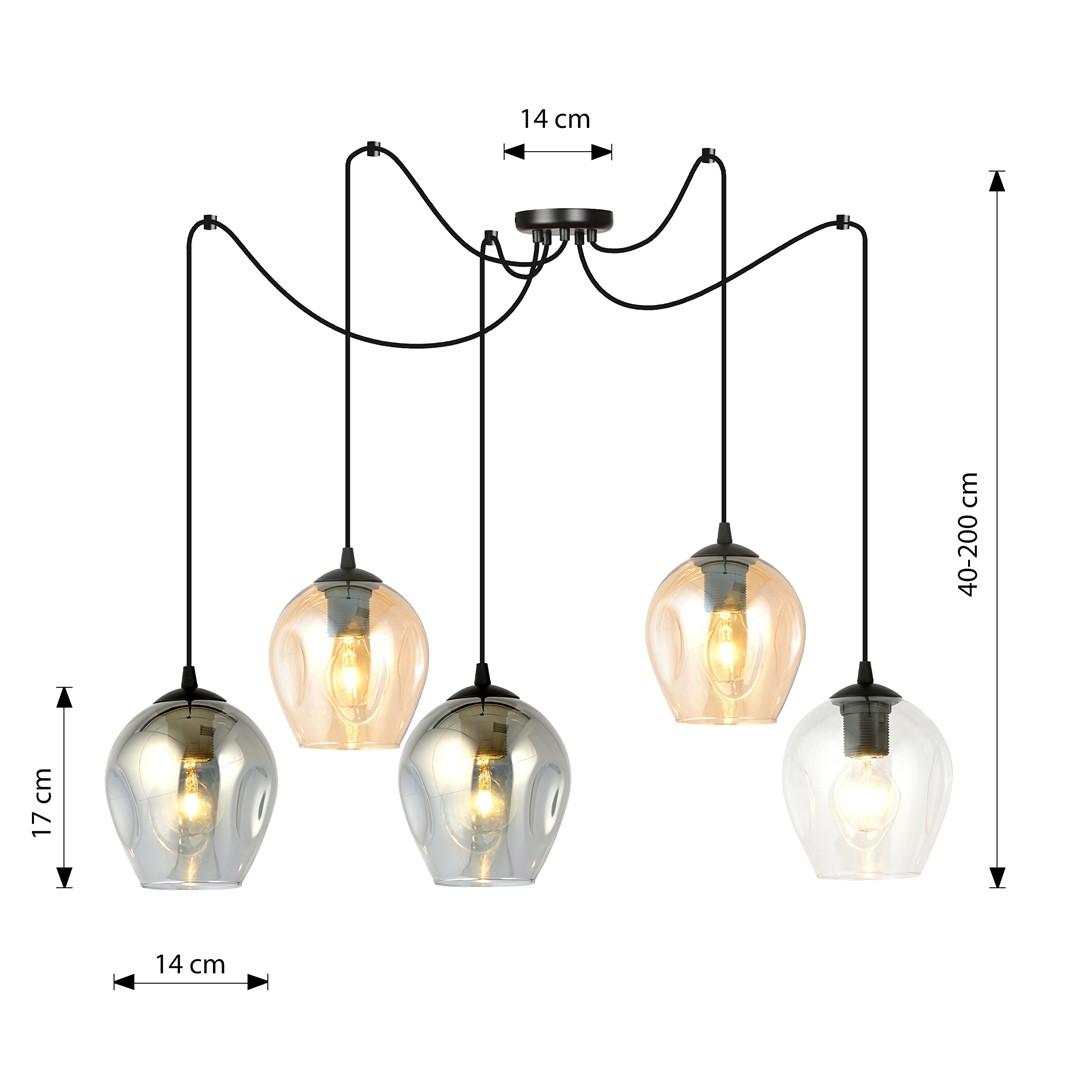 Hanglamp Klaador Zwart Ø14 cm - Afbeelding 3