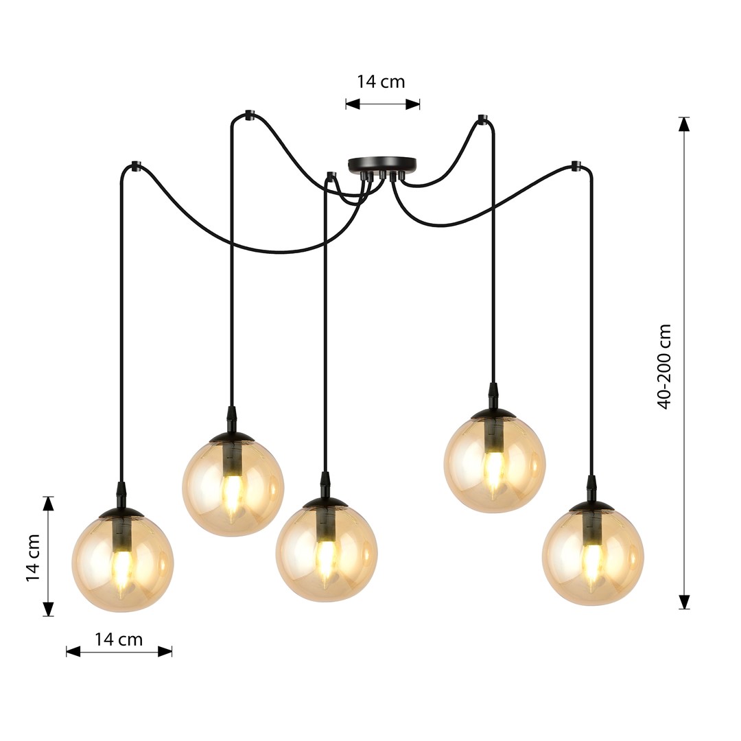 Hanglamp Rummon Zwart Ø14 cm - Afbeelding 3