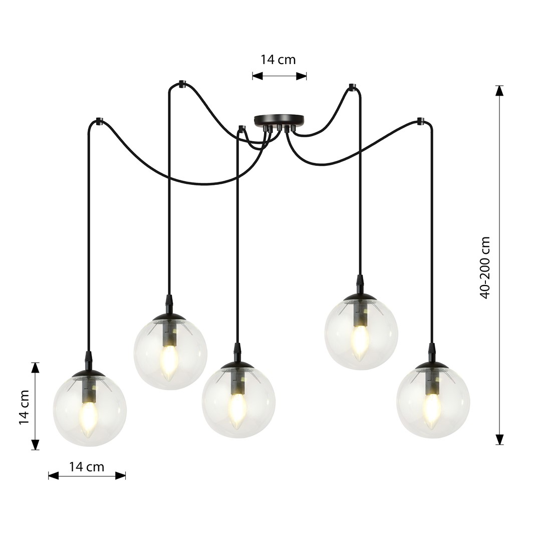 Hanglamp Furnio Zwart Ø14 cm - Afbeelding 3