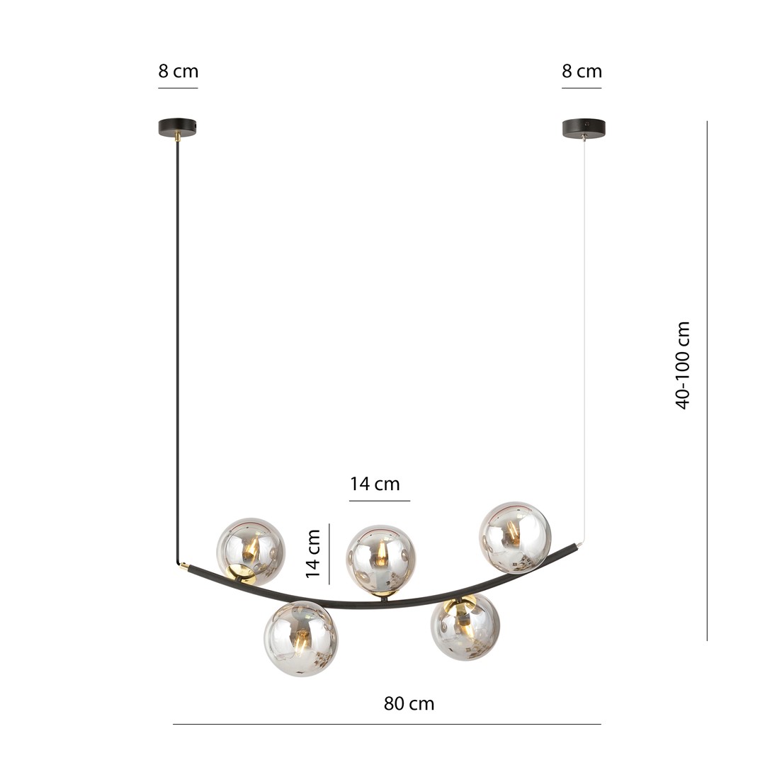Hanglamp Celli Zwart Ø14 cm - Afbeelding 3