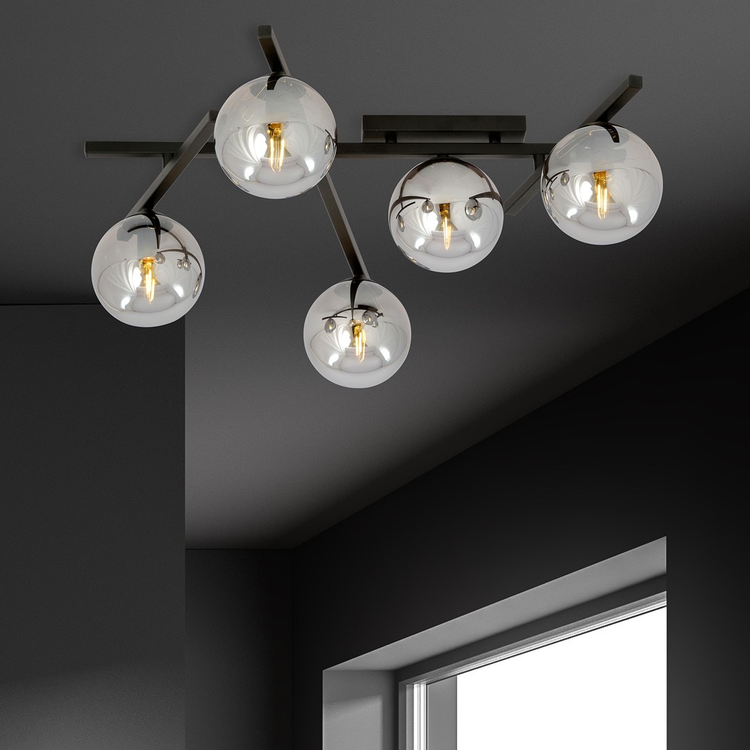 Plafondlamp Peilly Zwart Ø15 cm - Afbeelding 4