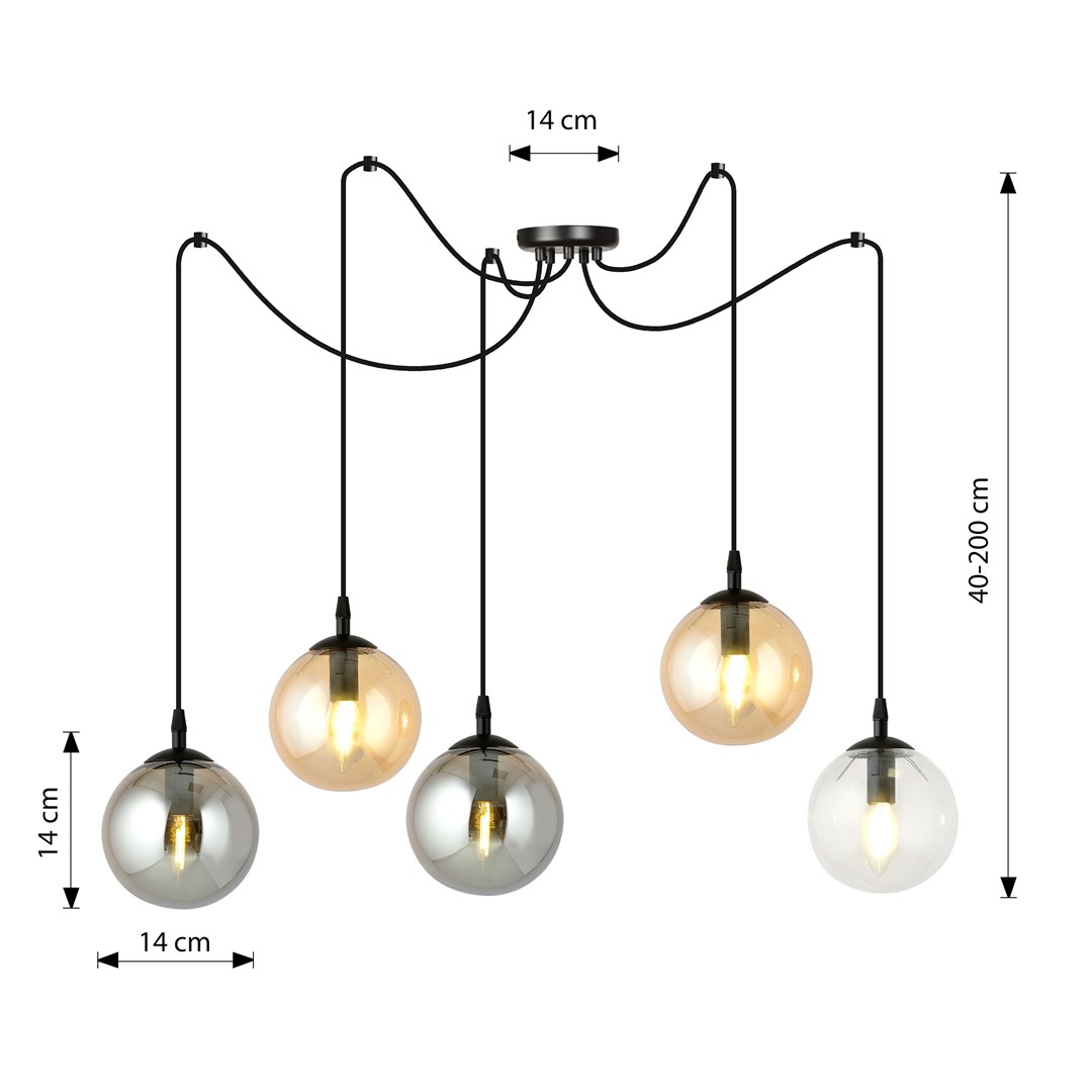 Hanglamp Kleilvor Zwart Ø14 cm - Afbeelding 7