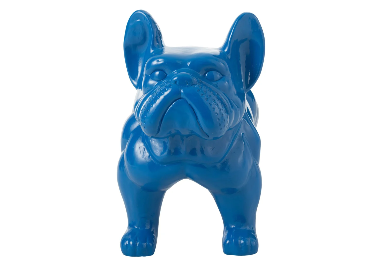 Blauwe Brooskan woonaccessoire in bulldogvorm, robuust Mgo en glanzend decoratief ontwerp