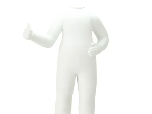 Witte tafellamp Reemmond van polyresin, 44,5 cm hoog, decoratief mensfiguur met schakelaar op voet