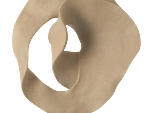 Decoratie Breetik polyresin abstracte meerkleurige sculptuur op zwarte voet, modern en opvallend