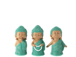 Beeld Veistand Polyresin Meerkleurig H15 cm - Set van 3