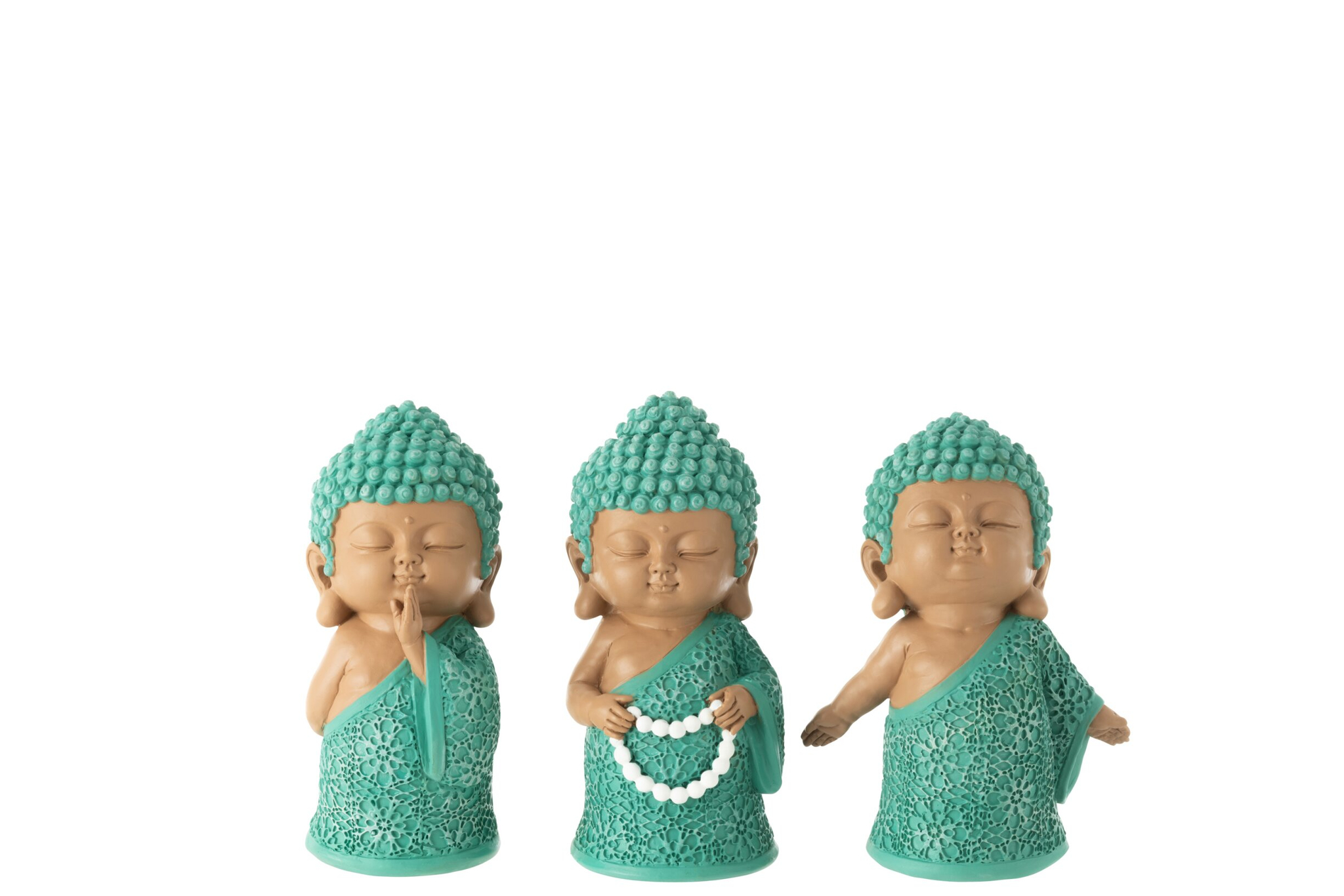 Beeld Veistand Polyresin Meerkleurig H15 cm - Set van 3